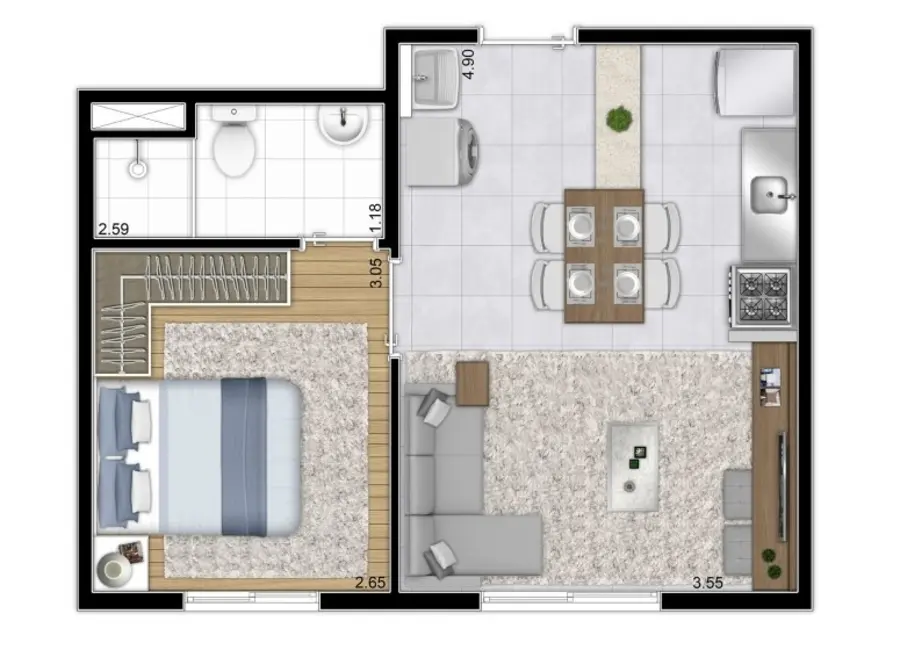 Foto 8 de Apartamento com 1 quarto à venda, 31m2 em Capão Redondo, São Paulo - SP