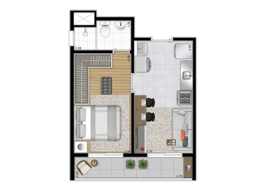 Apartamento com 1 quarto à venda, 31m2 em Mooca, São Paulo - SP - imagem 9 Foto 9 de Apartamento com 1 quarto à venda, 31m2 em Mooca, São Paulo - SP