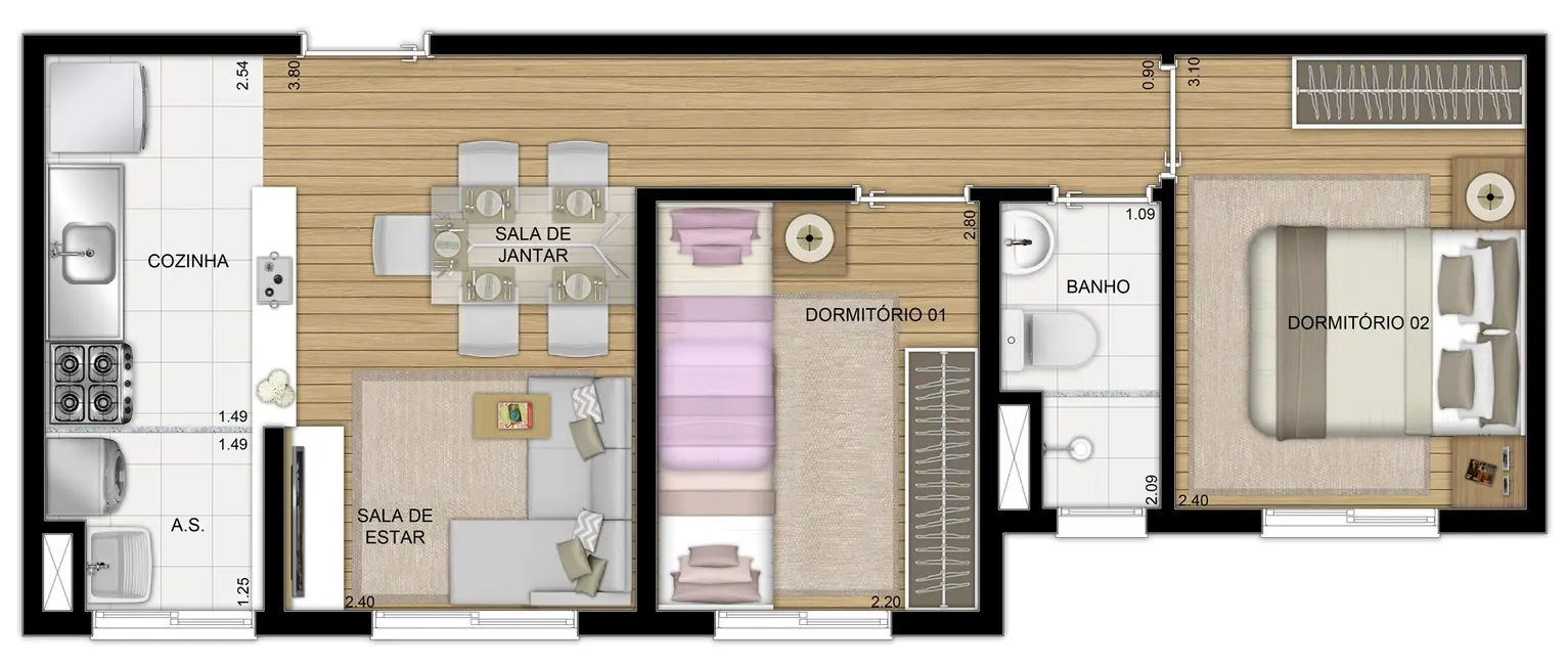 Apartamento com 2 quartos à venda, 40m2 em Cursino, São Paulo - SP - imagem 2 Foto 2 de Apartamento com 2 quartos à venda, 40m2 em Cursino, São Paulo - SP