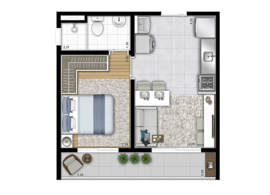 Apartamento com 1 quarto à venda, 32m2 em Vila Mariana, São Paulo - SP - imagem 7 Foto 7 de Apartamento com 1 quarto à venda, 32m2 em Vila Mariana, São Paulo - SP