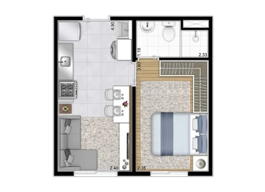 Foto 10 de Apartamento com 1 quarto à venda, 26m2 em Cambuci, São Paulo - SP