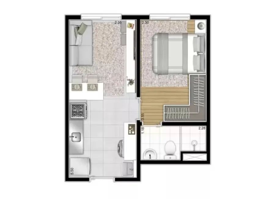 Apartamento com 1 quarto à venda, 28m2 em Água Branca, São Paulo - SP - imagem 6 Foto 6 de Apartamento com 1 quarto à venda, 28m2 em Água Branca, São Paulo - SP