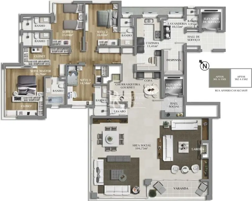 Apartamento com 4 quartos à venda, 257m2 em Bela Vista, Porto Alegre - RS - imagem 9 Foto 9 de Apartamento com 4 quartos à venda, 257m2 em Bela Vista, Porto Alegre - RS