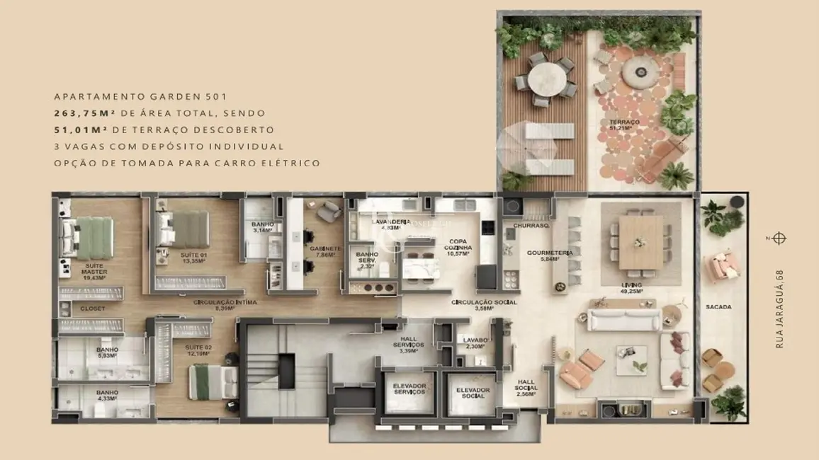 Foto 4 de Apartamento com 3 quartos à venda, 263m2 em Bela Vista, Porto Alegre - RS