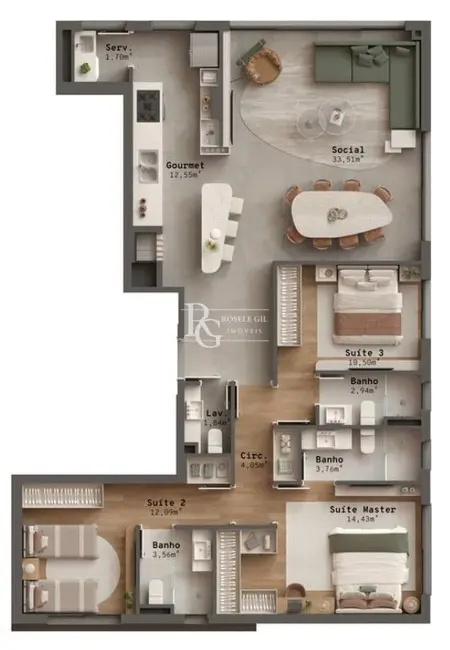 Apartamento com 3 quartos à venda, 123m2 em Petrópolis, Porto Alegre - RS - imagem 2 Foto 2 de Apartamento com 3 quartos à venda, 123m2 em Petrópolis, Porto Alegre - RS