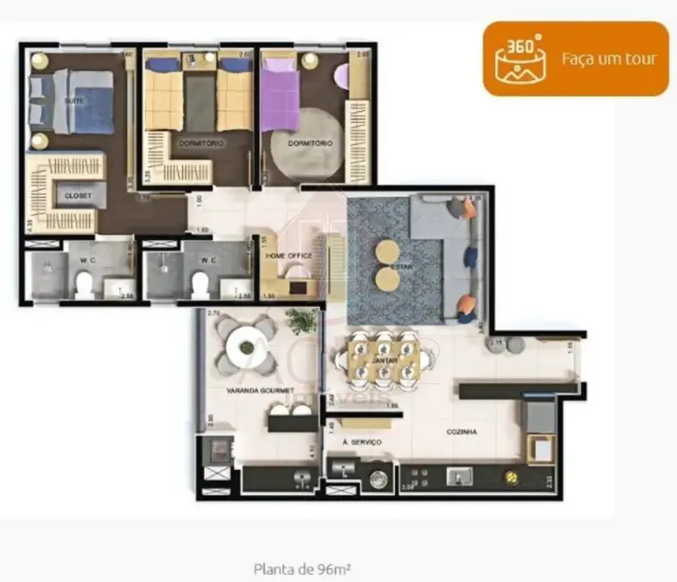 Foto 5 de Apartamento com 3 quartos à venda, 70m2 em Jardim do Lago, Jundiai - SP