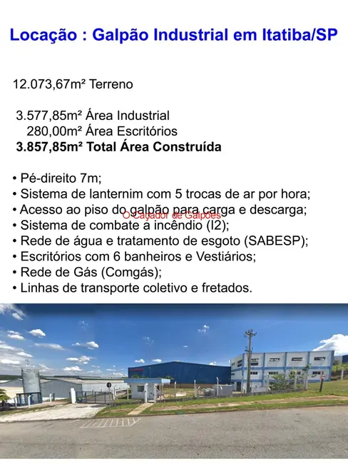 Foto 5 de Armazém / Galpão para alugar, 3578m2 em Distrito Industrial Alfredo Relo, Itatiba - SP