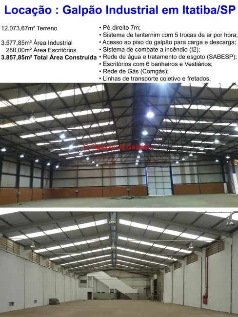 Foto 8 de Armazém / Galpão para alugar, 3578m2 em Distrito Industrial Alfredo Relo, Itatiba - SP