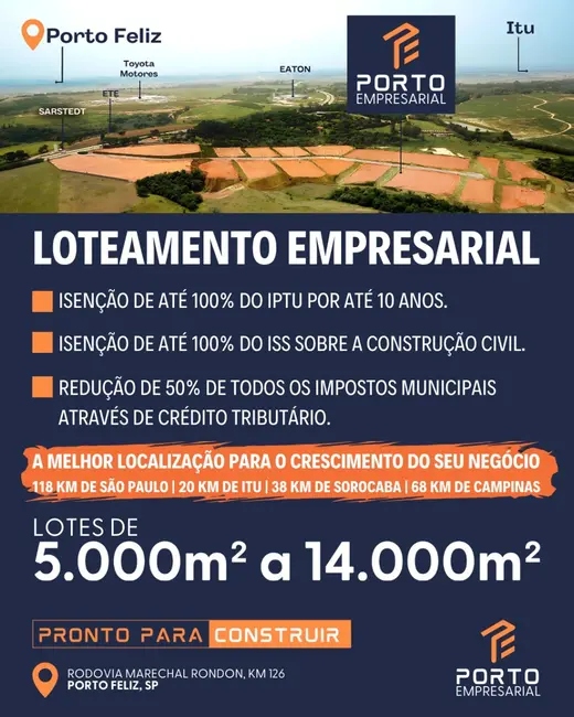 Foto 3 de Terreno / Lote à venda, 5000m2 em Centro, Porto Feliz - SP