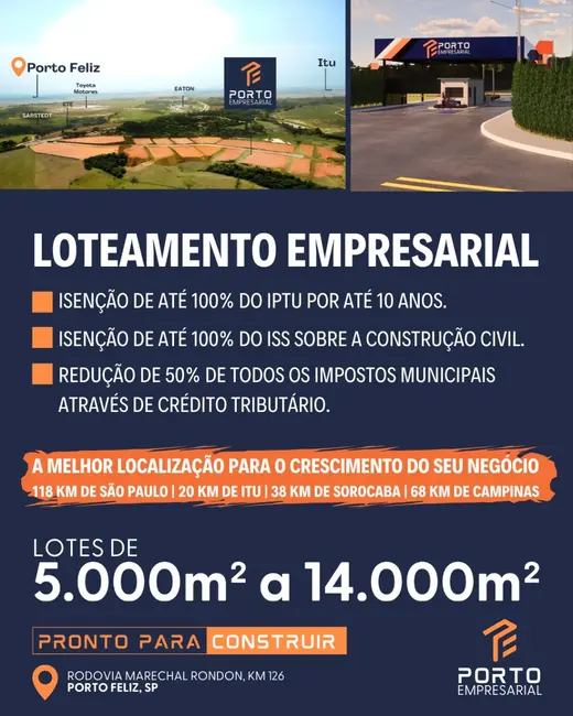 Foto 8 de Terreno / Lote à venda, 5000m2 em Centro, Porto Feliz - SP