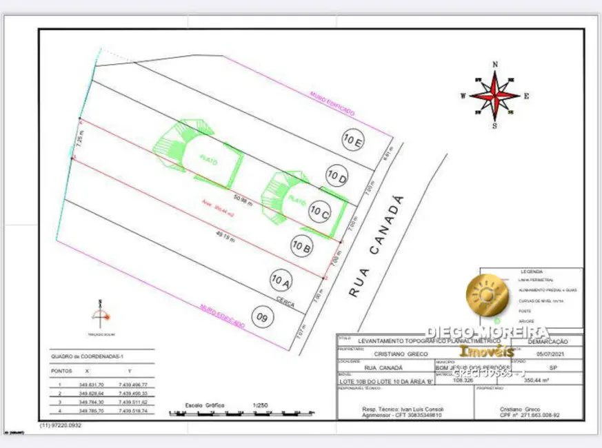 Foto 7 de Terreno / Lote à venda, 340m2 em Bom Jesus Dos Perdoes - SP