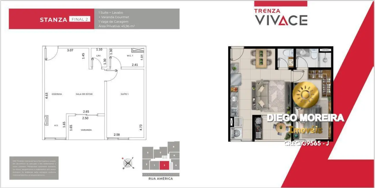 Foto 3 de Apartamento com 1 quarto à venda, 46m2 em Atibaia Jardim, Atibaia - SP