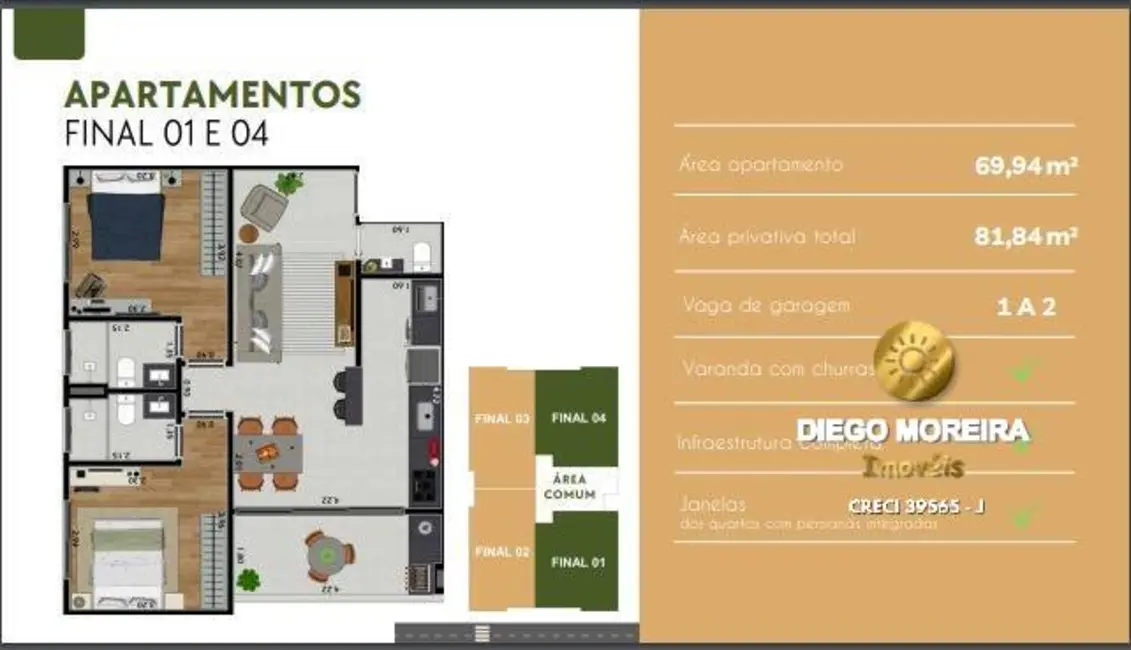 Foto 2 de Apartamento com 2 quartos à venda, 82m2 em Vila Helena, Atibaia - SP