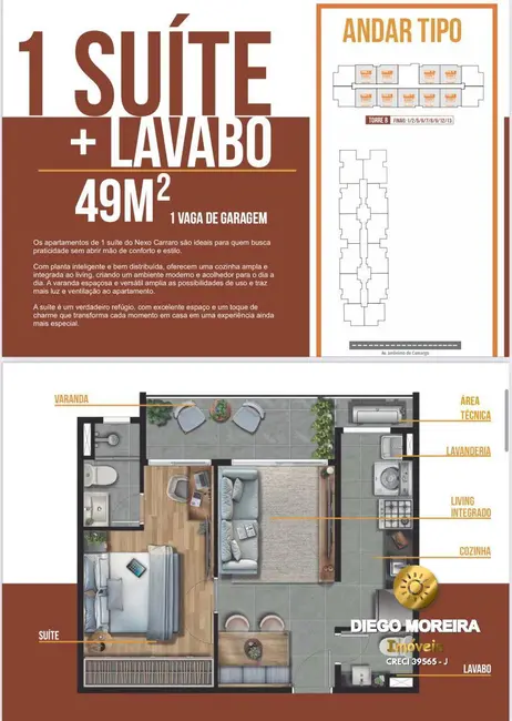 Foto 4 de Apartamento com 2 quartos à venda, 51m2 em Jardim Terceiro Centenário, Atibaia - SP