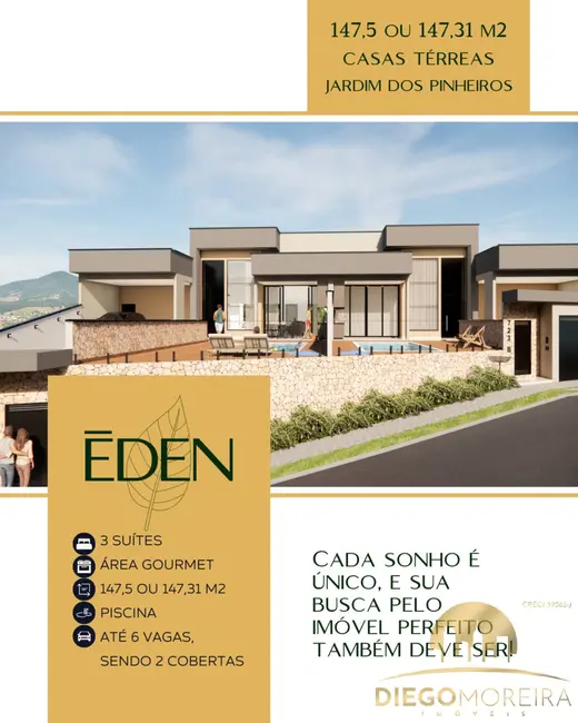 Foto 1 de Casa com 3 quartos à venda, 148m2 em Jardim dos Pinheiros, Atibaia - SP