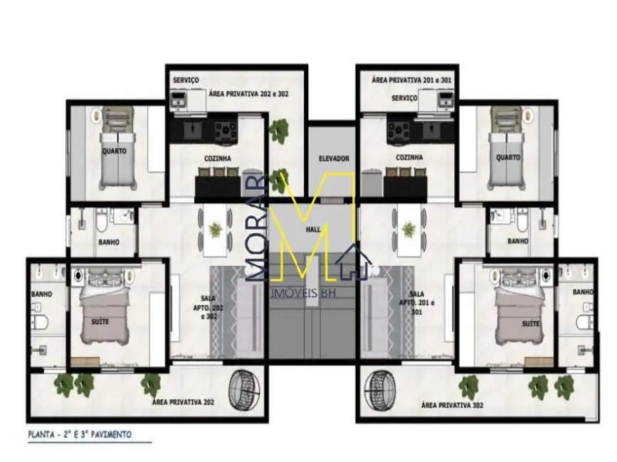 Cobertura com 3 quartos à venda, 69m2 em Santa Mônica, Belo Horizonte - MG - imagem 9 Foto 9 de Cobertura com 3 quartos à venda, 69m2 em Santa Mônica, Belo Horizonte - MG