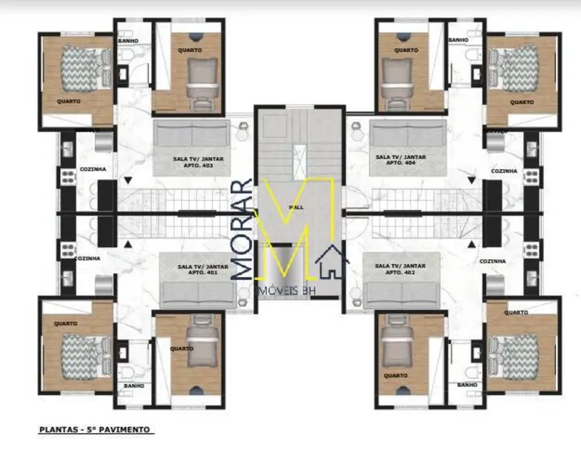 Apartamento com 2 quartos à venda, 50m2 em Rio Branco, Belo Horizonte - MG - imagem 3 Foto 3 de Apartamento com 2 quartos à venda, 50m2 em Rio Branco, Belo Horizonte - MG