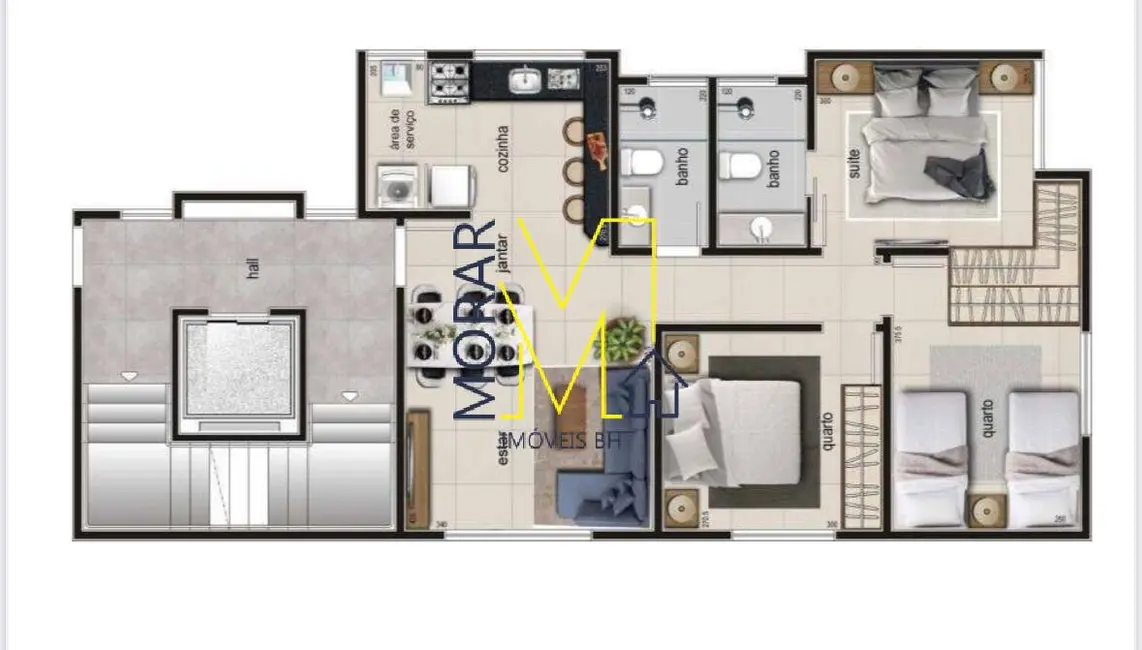 Apartamento com 3 quartos à venda, 64m2 em São Gabriel, Belo Horizonte - MG - imagem 4 Foto 4 de Apartamento com 3 quartos à venda, 64m2 em São Gabriel, Belo Horizonte - MG