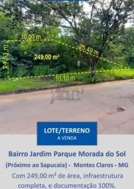 Foto 1 de Terreno / Lote à venda, 249m2 em Jardim Parque Morada do Sol, Montes Claros - MG