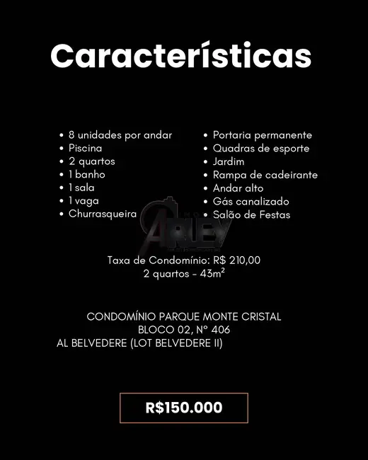 Foto 2 de Apartamento com 2 quartos à venda, 43m2 em Belvedere, Montes Claros - MG