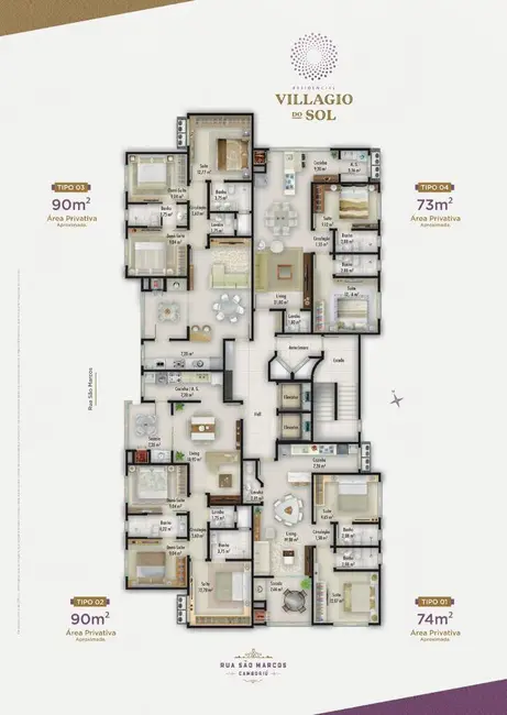 Foto 3 de Apartamento com 3 quartos à venda, 90m2 em Camboriu - SC