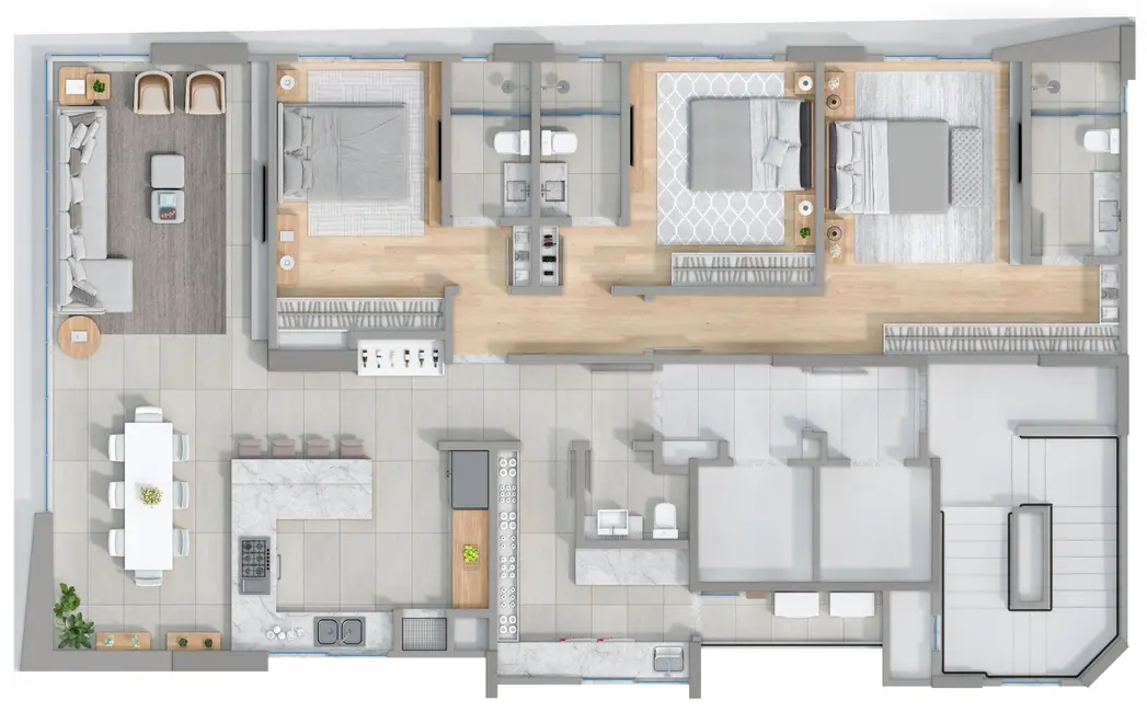 Apartamento com 3 quartos à venda, 150m2 em Centro, Balneario Camboriu - SC - imagem 6 Foto 6 de Apartamento com 3 quartos à venda, 150m2 em Centro, Balneario Camboriu - SC