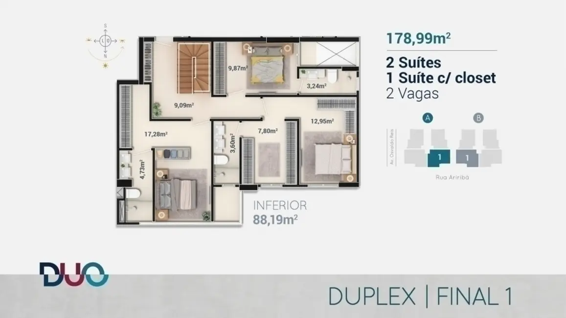 Foto 4 de Apartamento com 3 quartos à venda em Itajai - SC