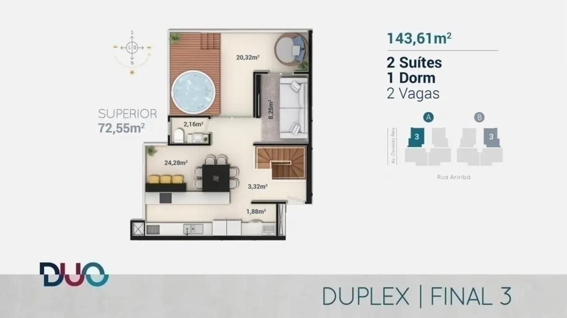 Foto 9 de Apartamento com 3 quartos à venda em Itajai - SC