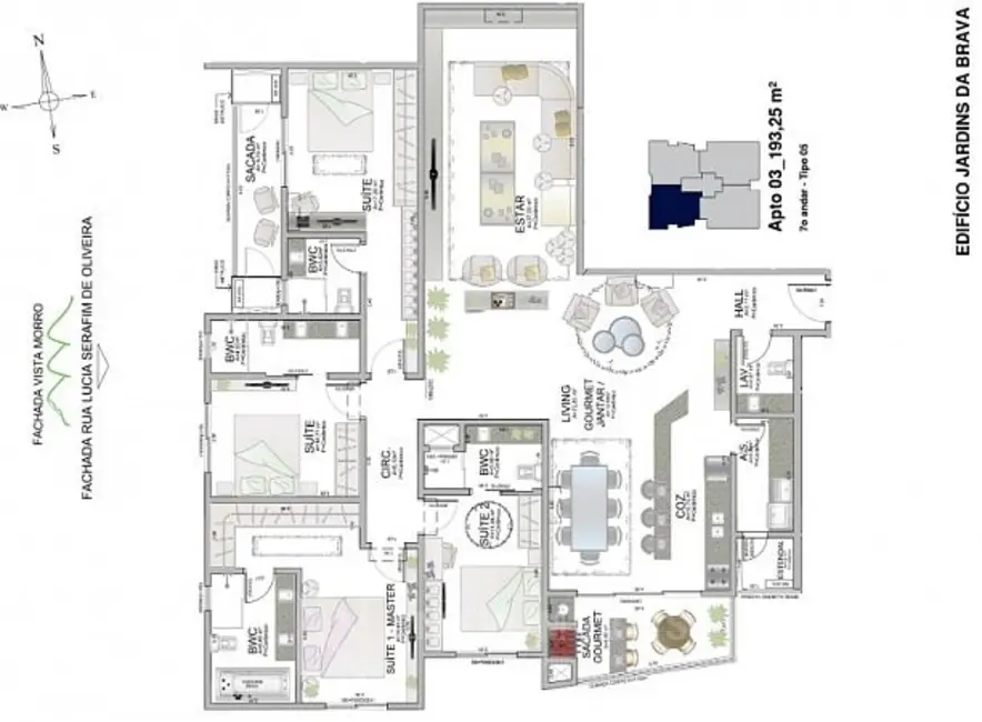 Foto 5 de Apartamento com 4 quartos à venda, 129m2 em Itajai - SC