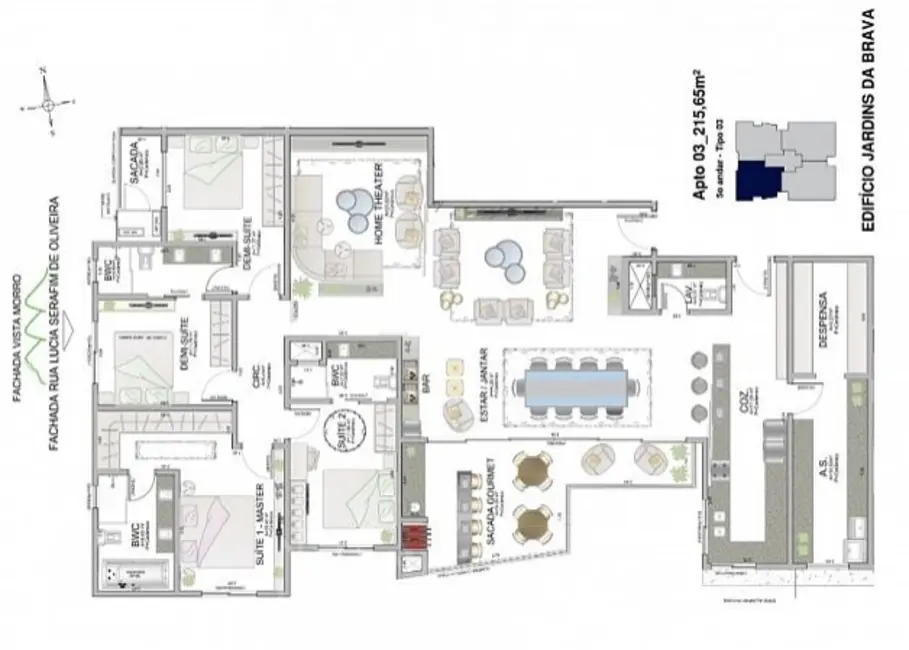 Foto 6 de Apartamento com 4 quartos à venda, 129m2 em Itajai - SC