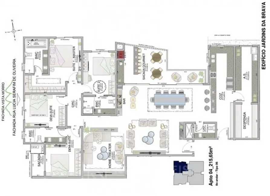 Foto 9 de Apartamento com 4 quartos à venda, 129m2 em Itajai - SC