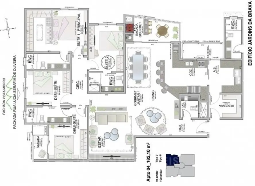 Foto 8 de Apartamento com 4 quartos à venda, 129m2 em Itajai - SC