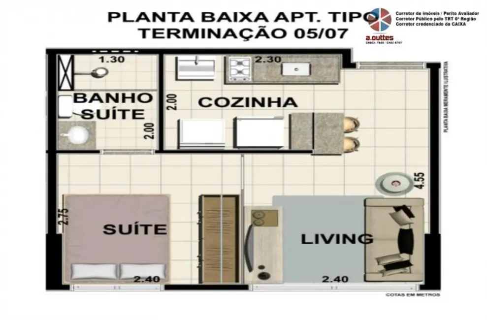 Foto 9 de Apartamento com 1 quarto à venda, 37m2 em Espinheiro, Recife - PE