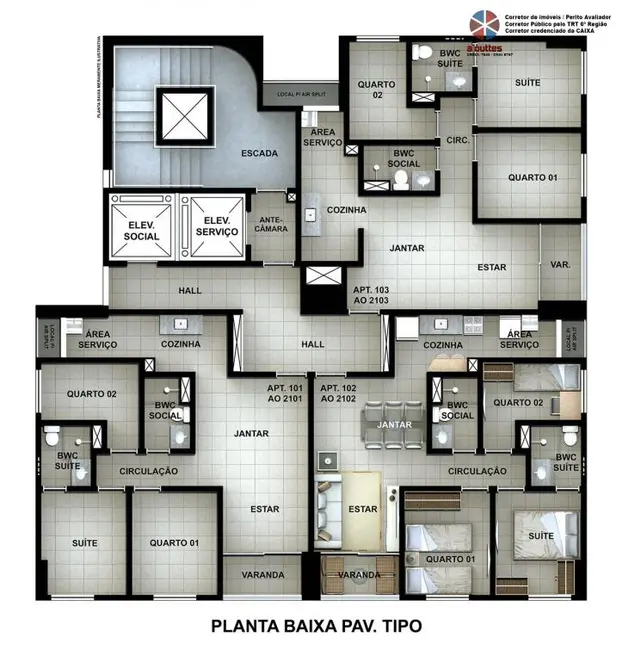 Foto 6 de Apartamento com 3 quartos à venda, 58m2 em Prado, Recife - PE