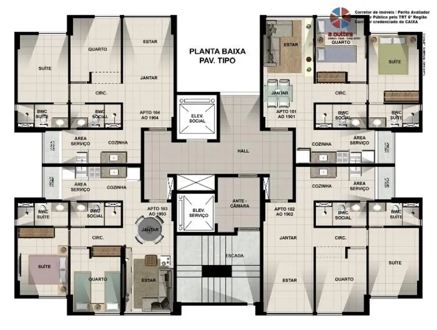 Foto 7 de Apartamento com 2 quartos à venda, 47m2 em Campo Grande, Recife - PE