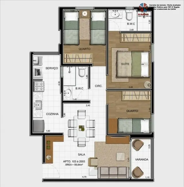 Foto 8 de Apartamento com 3 quartos à venda, 60m2 em Torre, Recife - PE