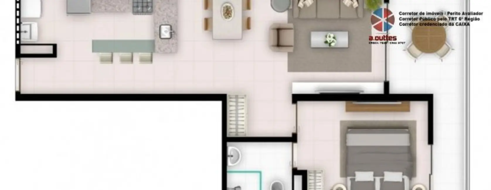 Loft / Flat com 1 quarto à venda, 49m2 em Maria Farinha, Paulista - PE - imagem 5 Foto 5 de Loft / Flat com 1 quarto à venda, 49m2 em Maria Farinha, Paulista - PE