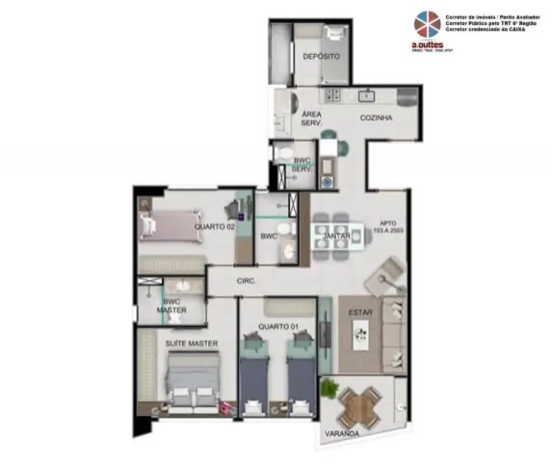 Apartamento com 3 quartos à venda em Candeias, Jaboatao Dos Guararapes - PE - imagem 9 Foto 9 de Apartamento com 3 quartos à venda em Candeias, Jaboatao Dos Guararapes - PE