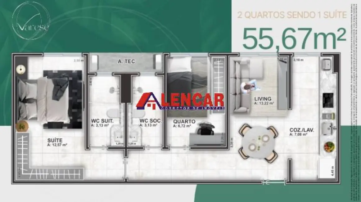 Foto 6 de Apartamento com 2 quartos à venda, 55m2 em Nova Esperança, Porto Velho - RO