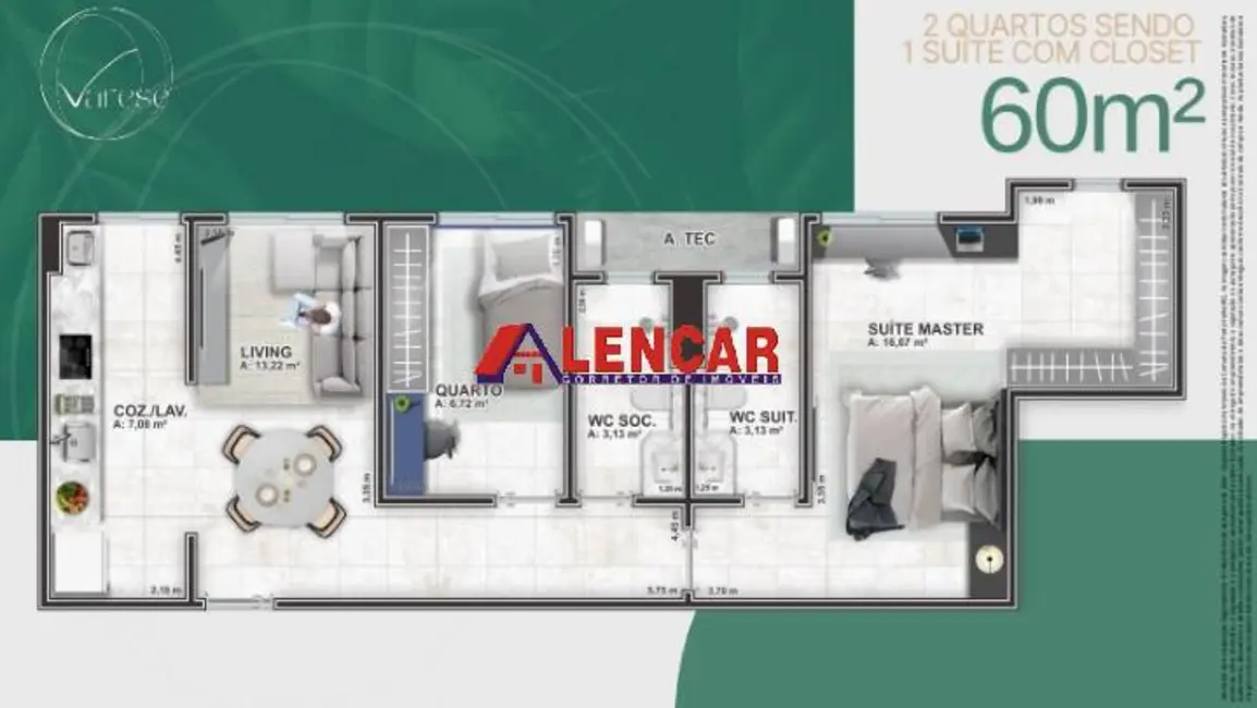 Foto 7 de Apartamento com 2 quartos à venda, 55m2 em Nova Esperança, Porto Velho - RO