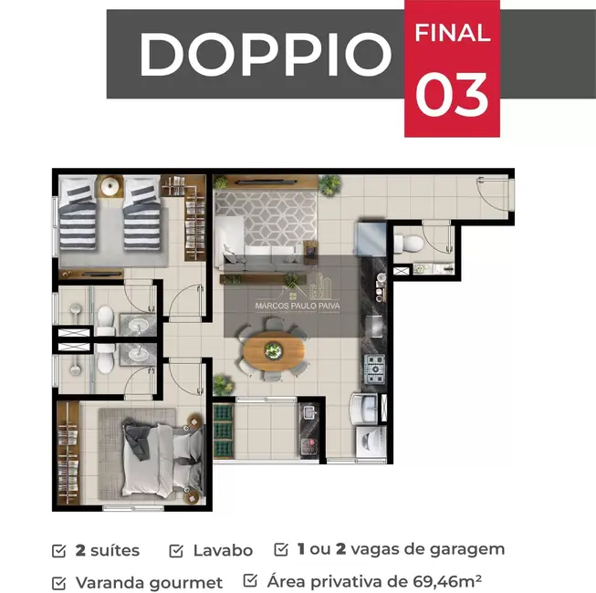 Foto 7 de Apartamento com 2 quartos à venda, 65m2 em Atibaia Jardim, Atibaia - SP