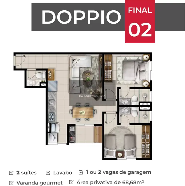 Foto 6 de Apartamento com 2 quartos à venda, 65m2 em Atibaia Jardim, Atibaia - SP