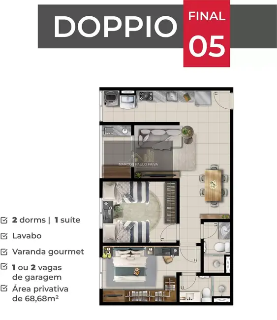 Foto 8 de Apartamento com 2 quartos à venda, 65m2 em Atibaia Jardim, Atibaia - SP