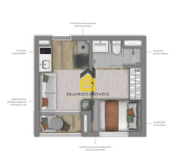 Foto 2 de Apartamento com 1 quarto à venda, 24m2 em Vila Nova Conceição, São Paulo - SP
