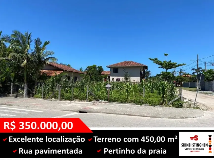 Foto 1 de Terreno / Lote à venda, 450m2 em Balneario Barra Do Sul - SC