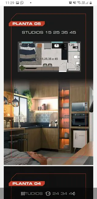 Apartamento com 1 quarto à venda, 21m2 em Pocos De Caldas - MG - imagem 9 Foto 9 de Apartamento com 1 quarto à venda, 21m2 em Pocos De Caldas - MG