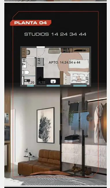 Apartamento com 1 quarto à venda, 21m2 em Pocos De Caldas - MG - imagem 7 Foto 7 de Apartamento com 1 quarto à venda, 21m2 em Pocos De Caldas - MG