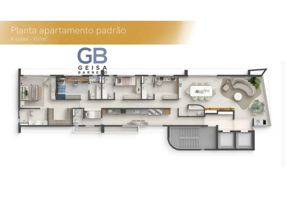 Foto 7 de Apartamento com 4 quartos à venda, 157m2 em Boa Viagem, Recife - PE