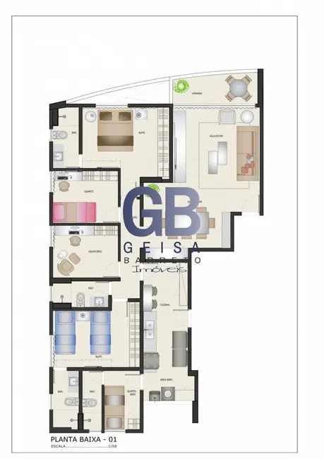Apartamento com 4 quartos à venda, 123m2 em Boa Viagem, Recife - PE - imagem 8 Foto 8 de Apartamento com 4 quartos à venda, 123m2 em Boa Viagem, Recife - PE