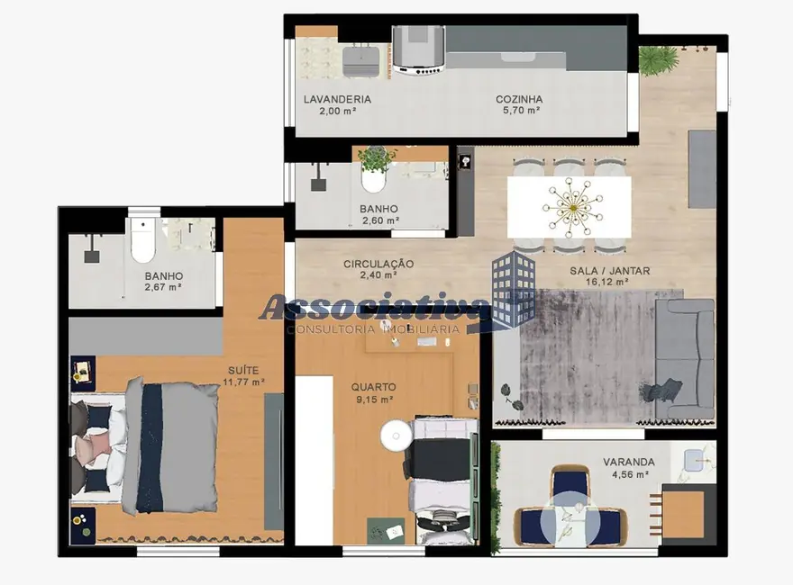 Foto 4 de Apartamento com 2 quartos à venda em Residencial Portal da Mantiqueira, Taubate - SP